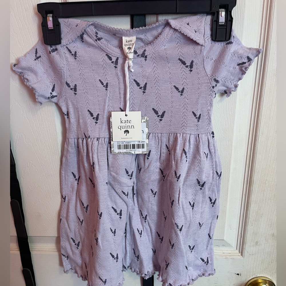 NWT Kate Quinn Pointelle lavender dress 18-24M